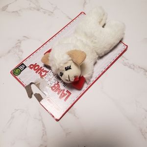 Lamb chop plush cat toy.